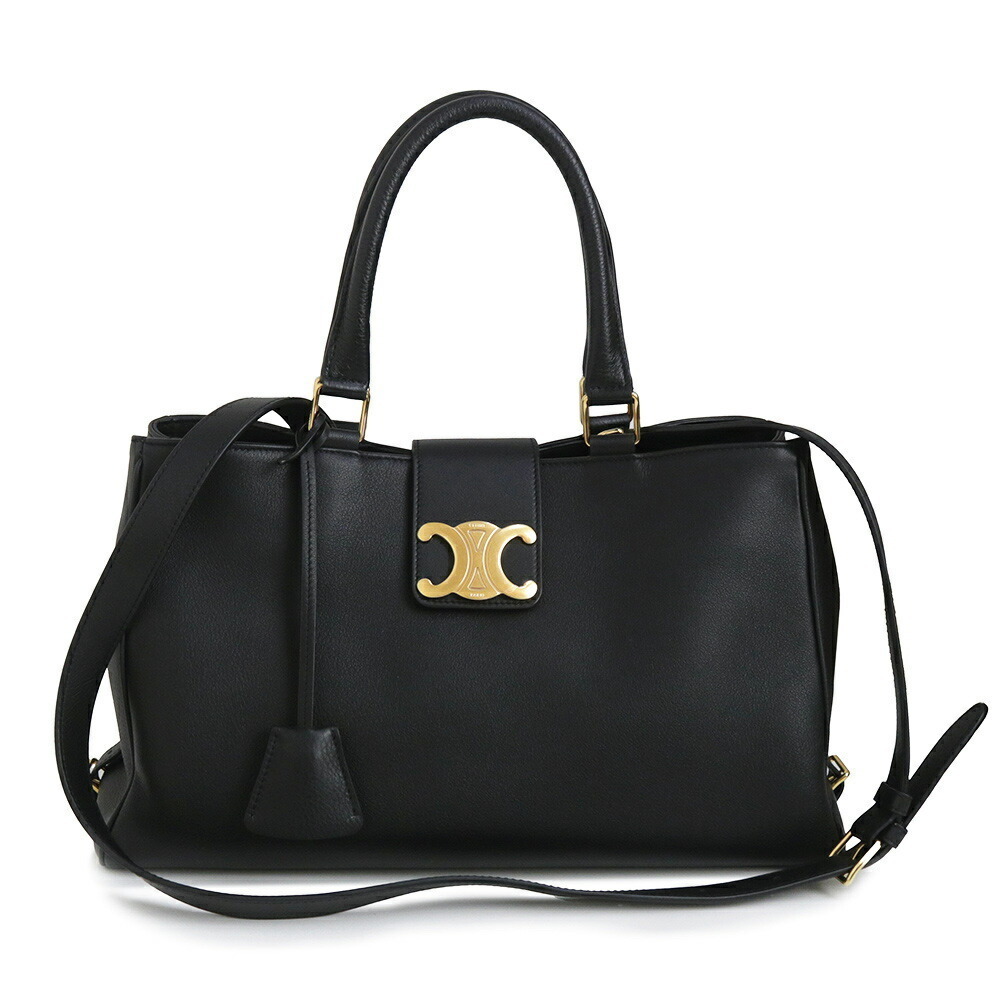CELINE Apolline Supple Calfskin Leather Black Shoulder Handbag Crossbody